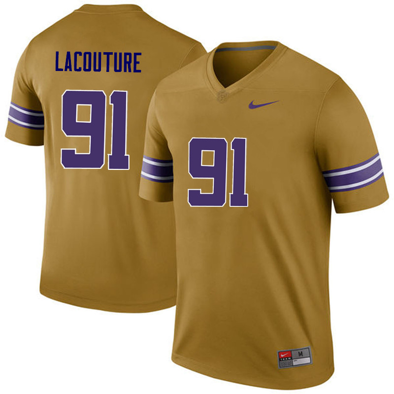 Men LSU Tigers #91 Christian LaCouture College Football Jerseys Game-Legend